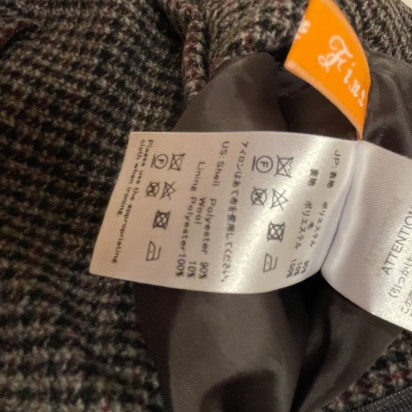 New Japanese Plaid and Pleated wool Skort, paper bag waist size 26, high waisted - Picture 8 of 11